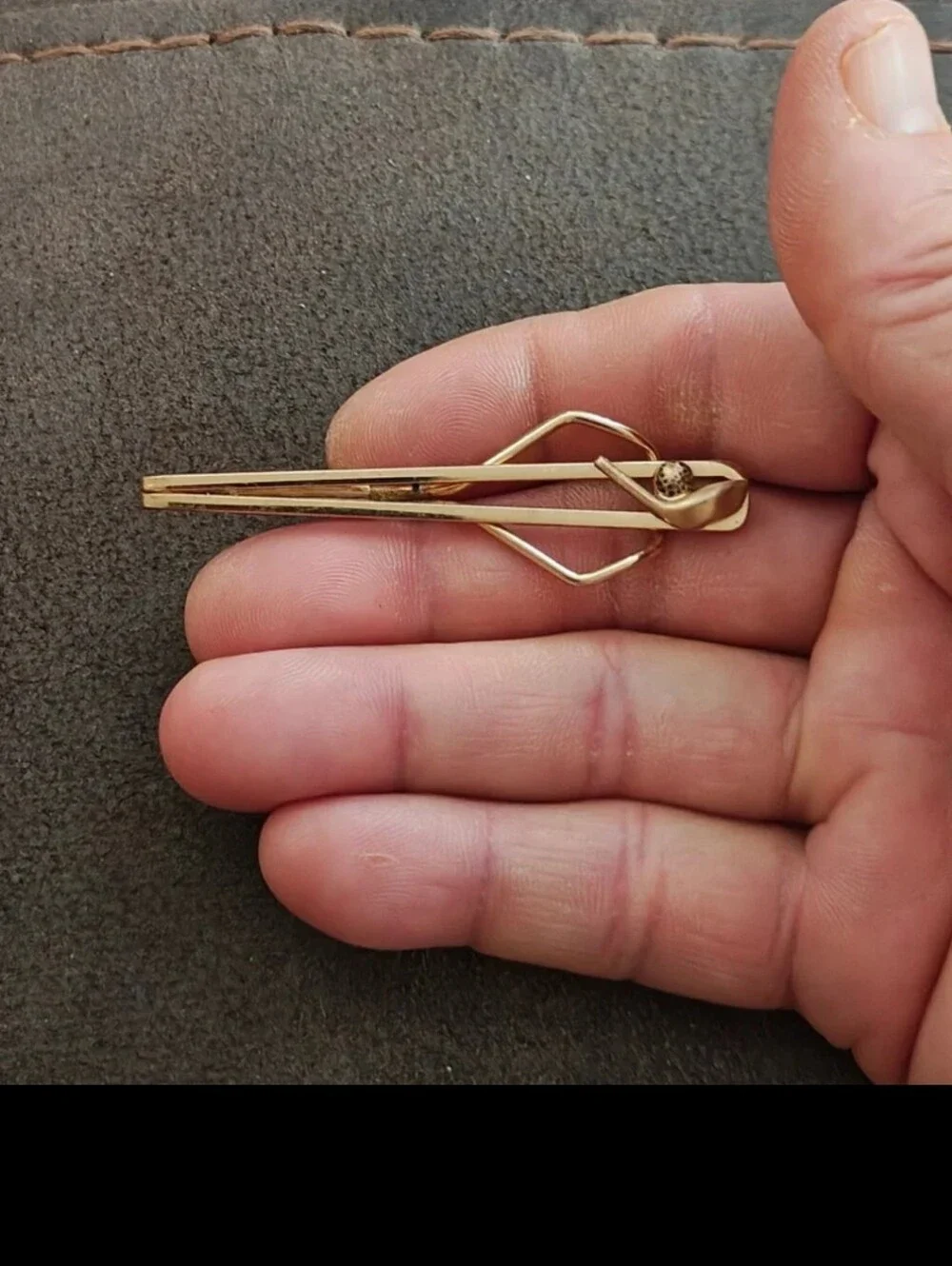 1950s Swank Golf Ball & Club Gold Tone Tie Clip.